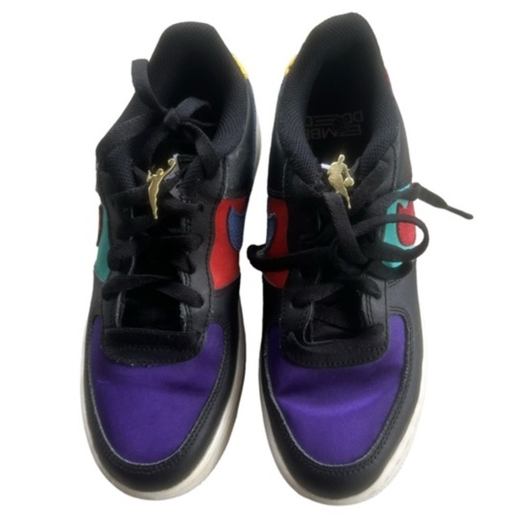 Nike Air Force 1 Black and Multicolor Sneakers - Picture 3 of 7